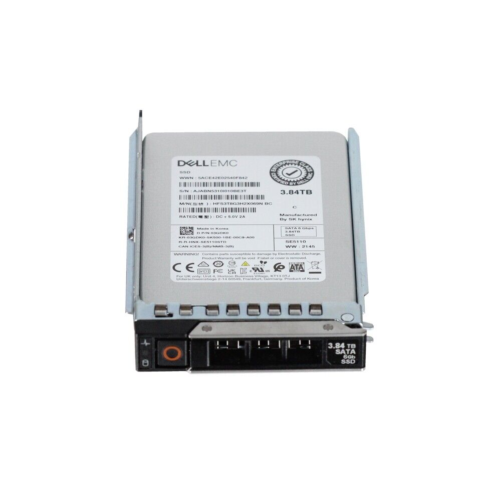 3GDK0 - Dell 3.84TB TLC SATA 6Gb/s 2.5-in Solid State Drive