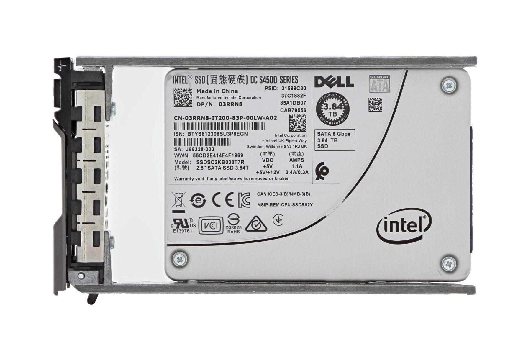 3RRN8 - Dell DC S4500 3.84TB TLC SATA 6GB/s Read Intensive Enterprise…