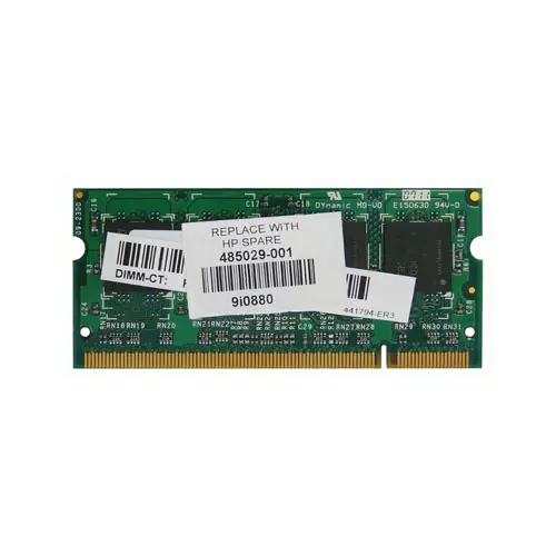 485029-001 - HP 1GB DDR2-667MHz PC2-5300 non-ECC Unbuffered CL5 200-P…