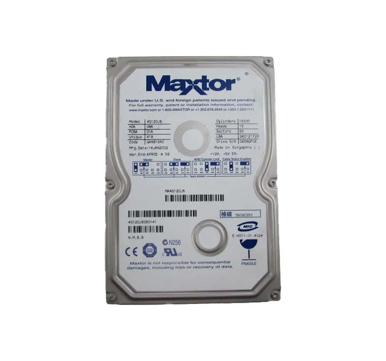 4G120J6 - Maxtor DiamondMax D540X 120GB 5400RPM IDE / ATA-133 2MB Cac…