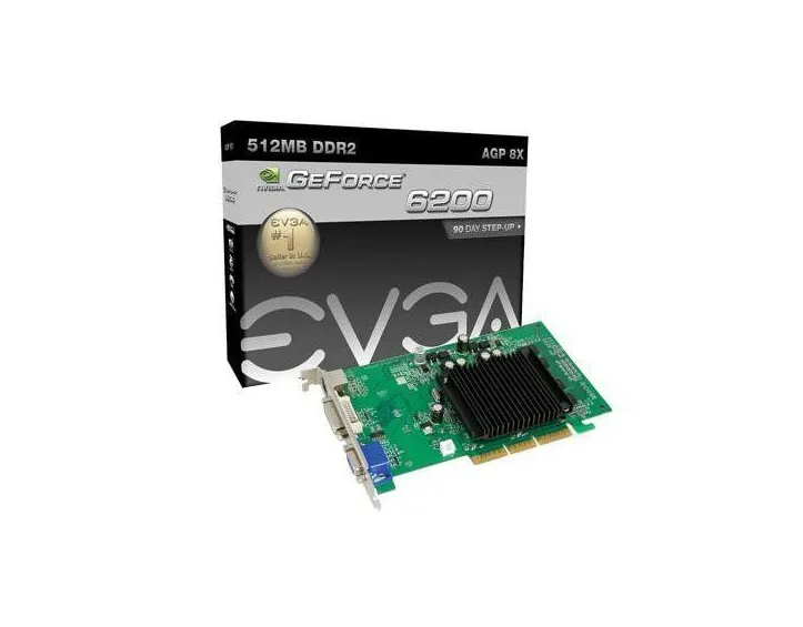 512-A8-N406-KR - EVGA GeForce 6200 512MB DDR2 64-Bit DVI/ HDTV/ VGA C…
