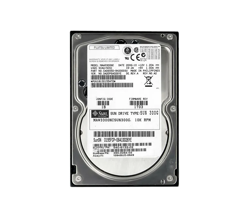 540-6132-01 - Sun 300GB 10000RPM Ultra-320 SCSI LVD Hot-Pluggable 80-…