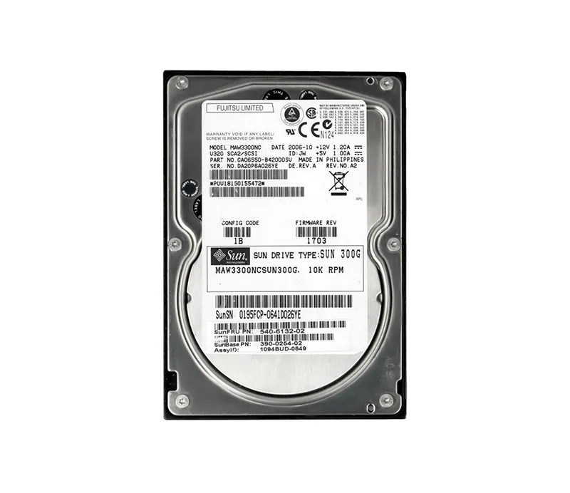 540-6132 - Sun 300GB 10000RPM Ultra-320 SCSI LVD Hot-Pluggable 80-Pin…