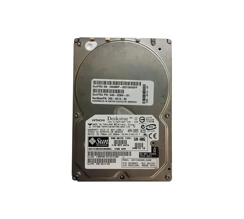 540-6364-01 - Sun 400GB 7200RPM SATA 1.5Gb/s 8MB Cache 3.5-inch Hard …