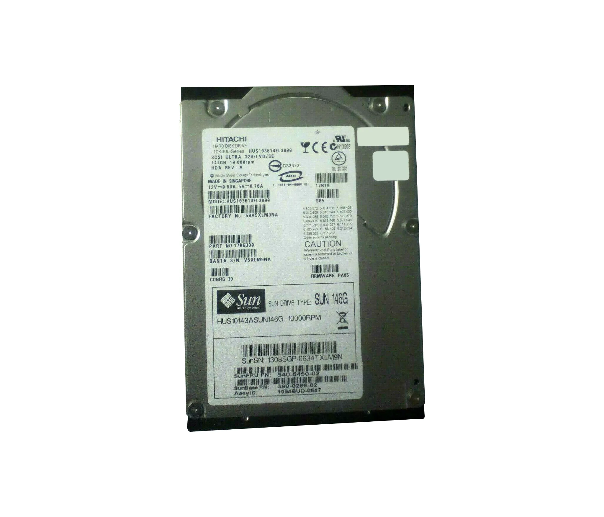 540-6450 - Sun 146GB 10000RPM Ultra-320 SCSI LVD Hot-Pluggable 80-Pin…