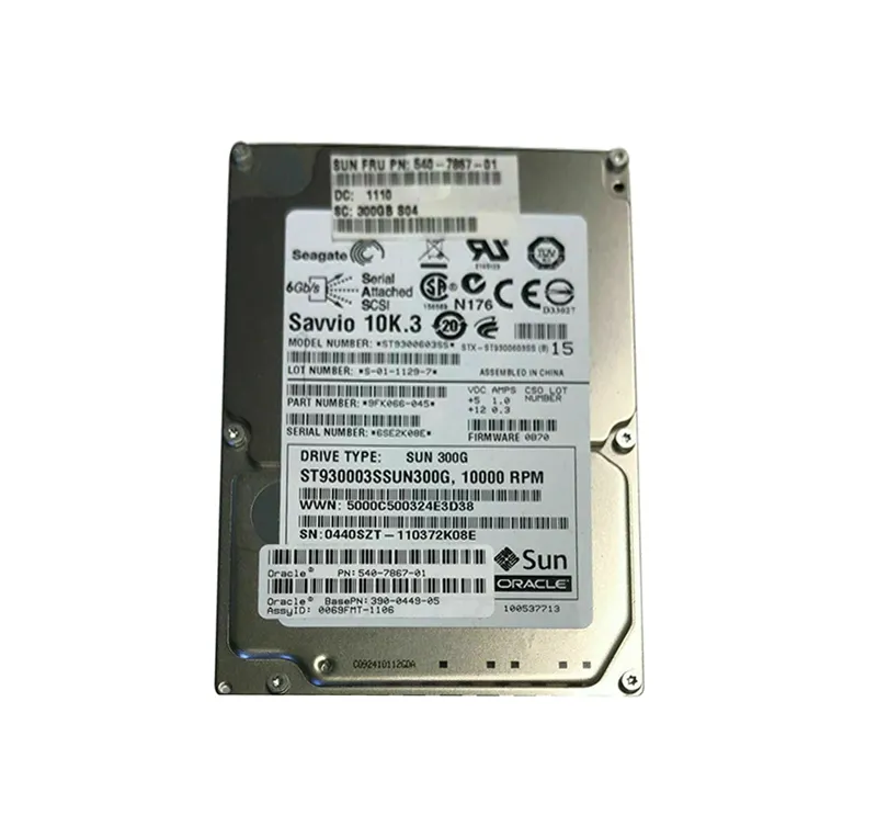 540-7867-01 - Sun 300GB 10000RPM SAS 6GB/s Hot-Pluggable 16MB Cache 2…