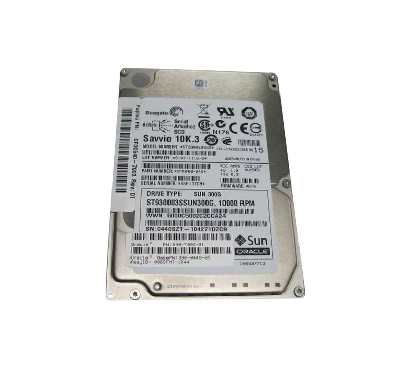 540-7903-01 Sun 300GB 10000RPM SAS 6GB/s 16MB Cache Hot-Pluggable 2.5…