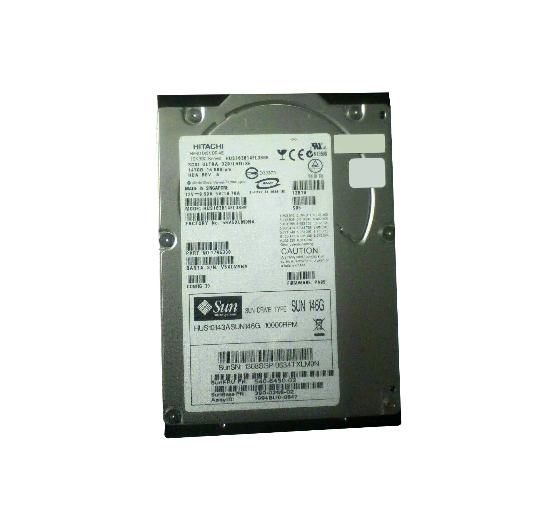 5406450-02 - Sun 146GB 10000RPM Ultra-320 SCSI LVD Hot-Pluggable 80-P…