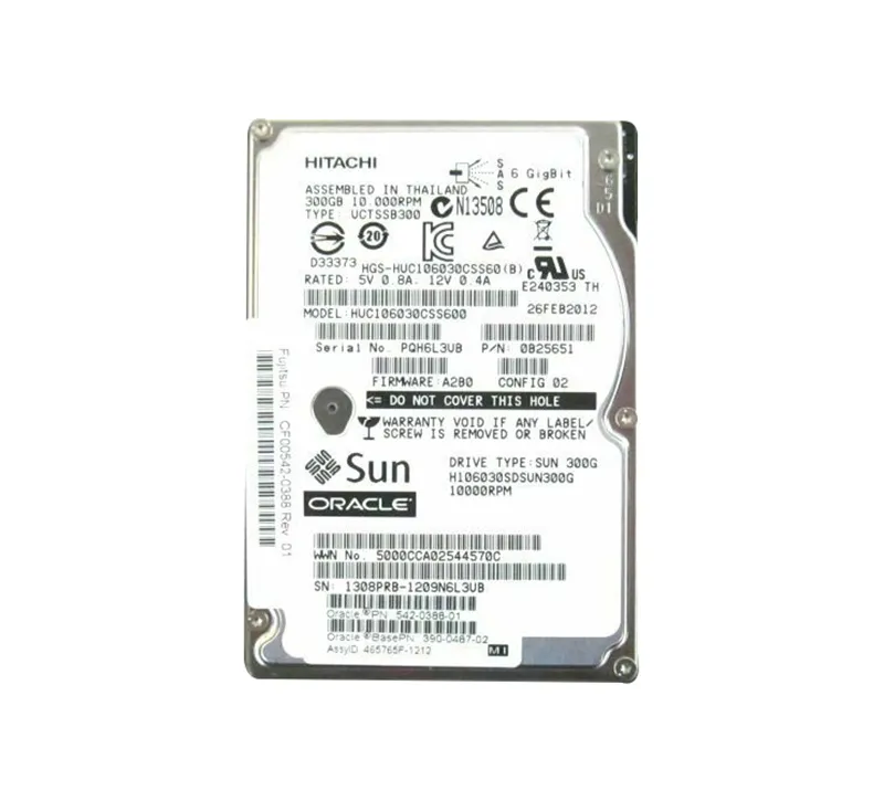 542-0388-01 Sun 300GB 10000RPM SAS 6GB/s 16MB Cache Hot-Swappable 2.5…