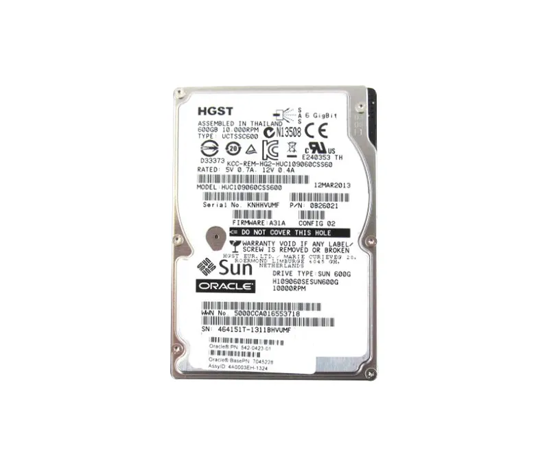 542-0423 - Sun 600GB 10000RPM SAS 6Gb/s Hot-Swappable 16MB Cache 2.5-…