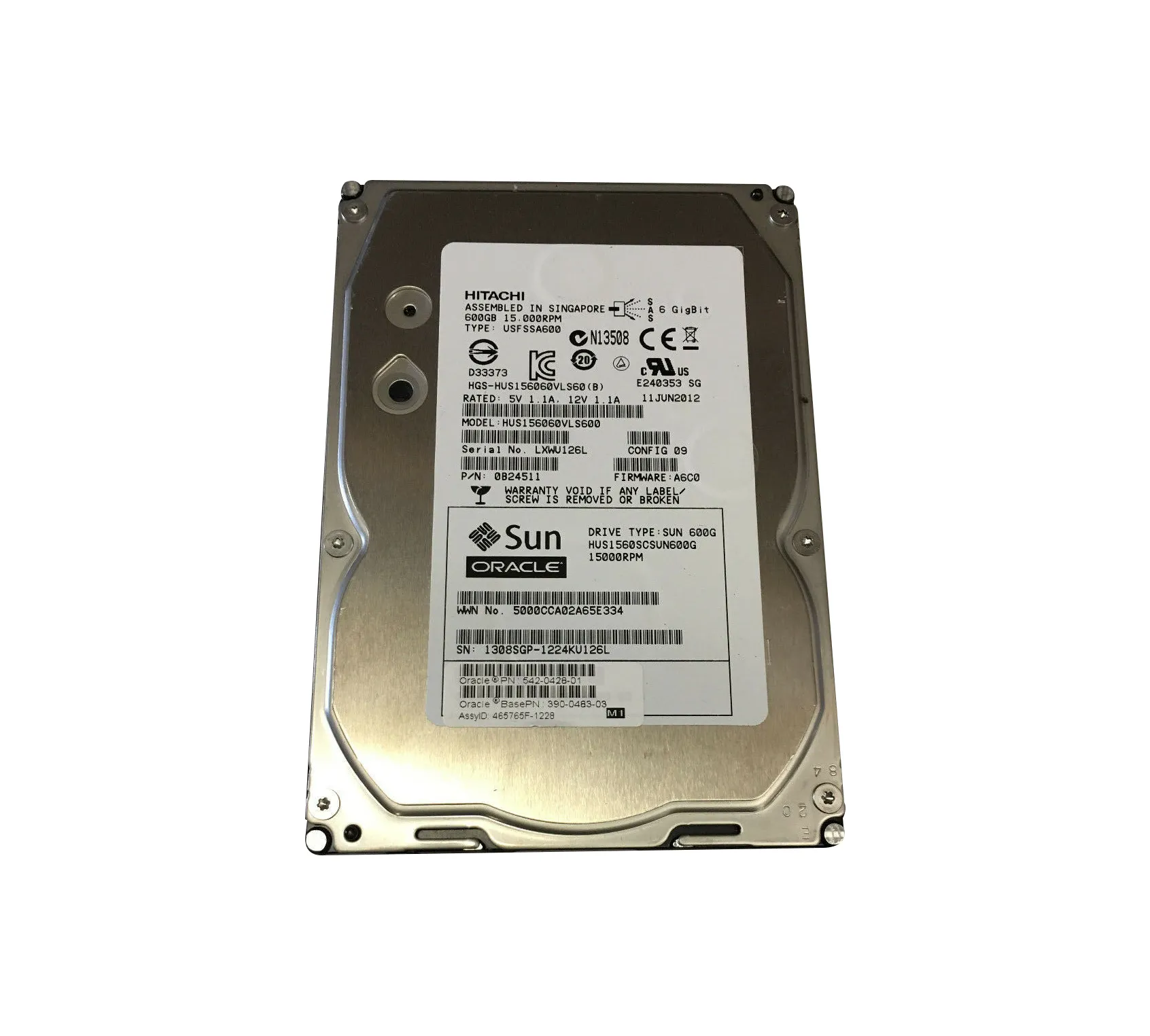 542-0428-01 - Sun 600GB 15000RPM SAS 6Gb/s Hot-Swappable 3.5-inch har…