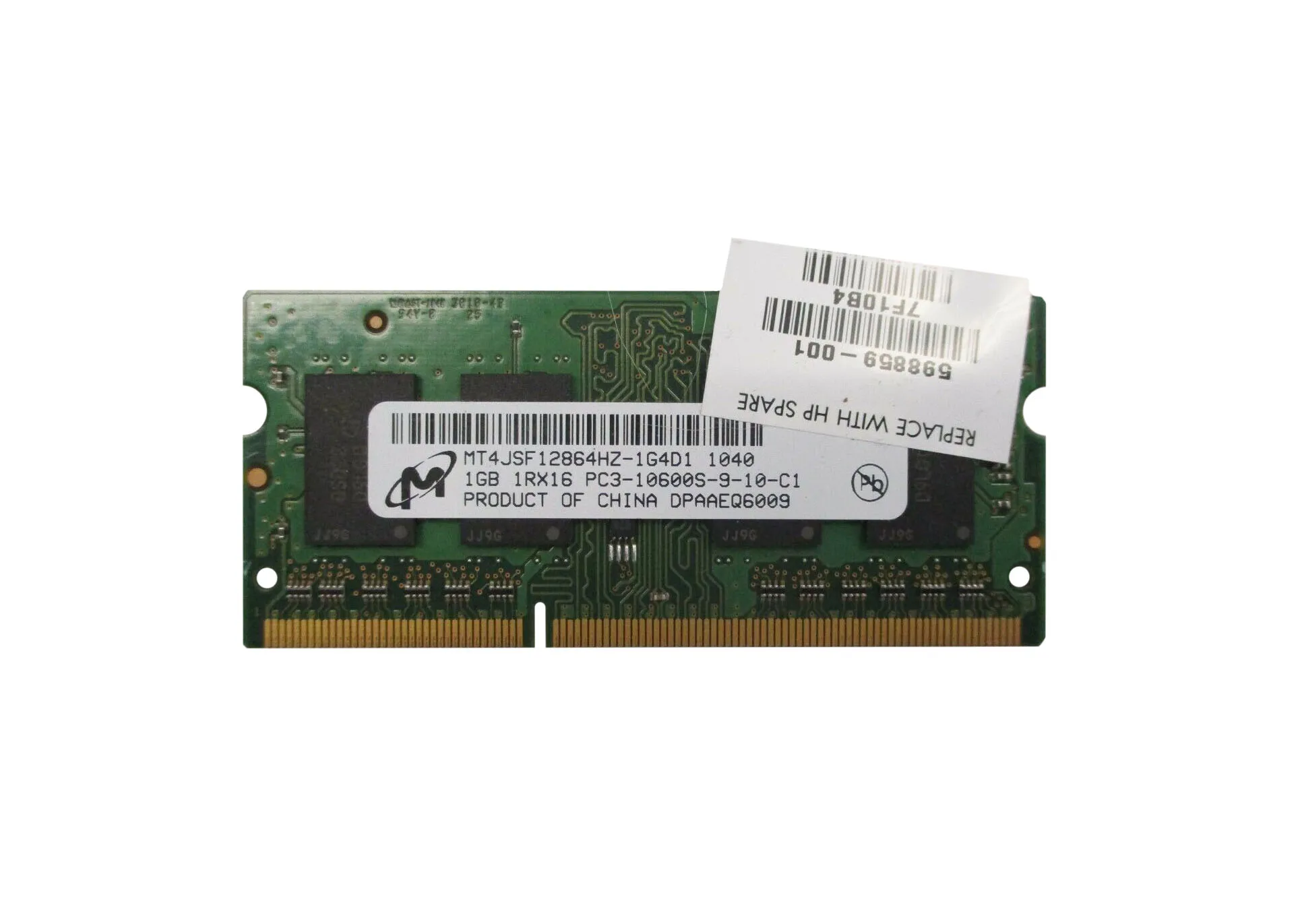598859-001 - HP 1GB DDR3-1333MHz PC3-10600 non-ECC Unbuffered CL9 204…
