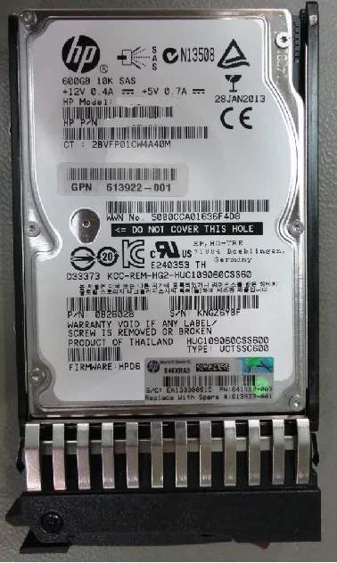 613922-001 - HP 600GB 10000RPM SAS 6Gb/s Hot-Pluggable 2.5-inch Hard …