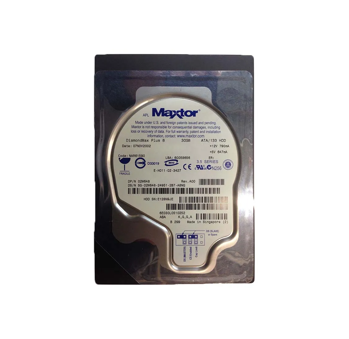 6E030L0510252 - Maxtor DiamondMax Plus 8 30GB 7200RPM ATA-133 2MB Cac…