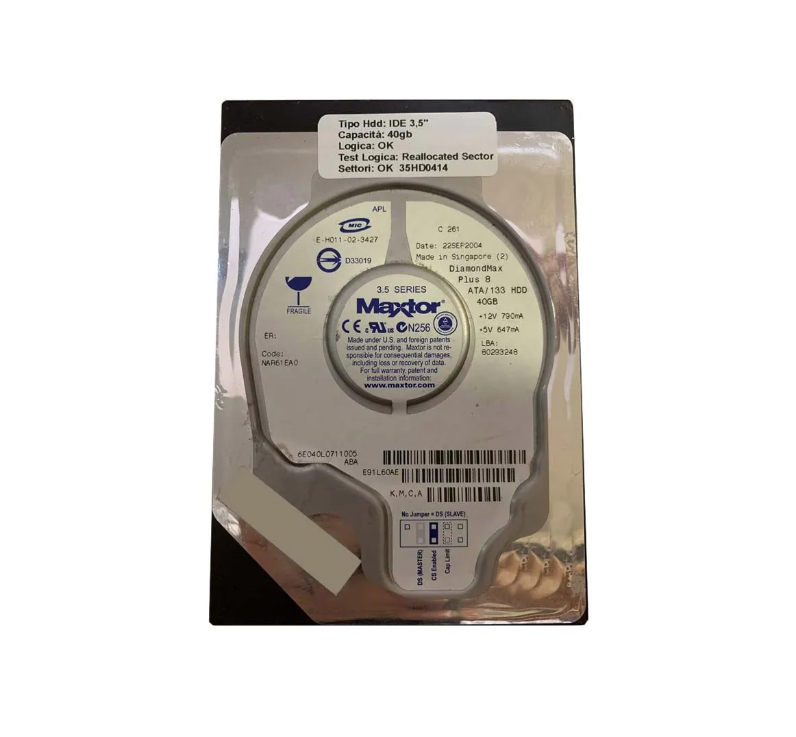 6E040L0711005 - Maxtor DiamondMax Plus 8 40GB 7200RPM ATA-133 2MB Cac…