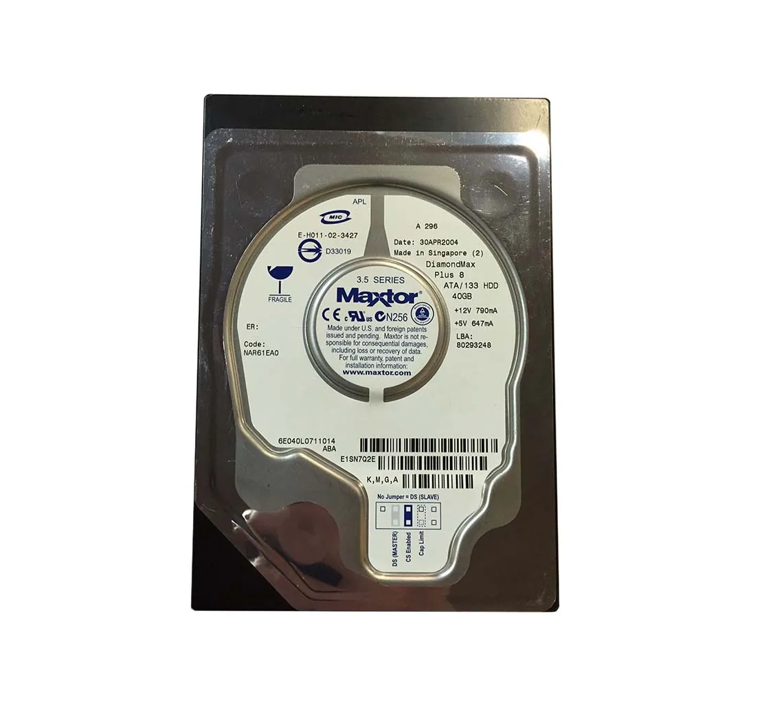 6E040L0711014 - Maxtor DiamondMax Plus 8 40GB 7200RPM ATA-133 2MB Cac…