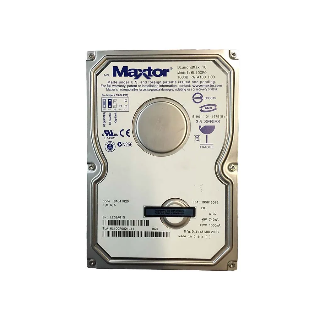 6L100P0021L11 - Maxtor DiamondMax 10 100GB 7200RPM ATA-133 8MB Cache …