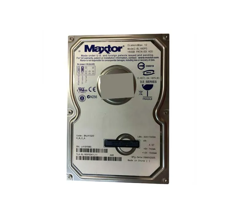 6L160P0041L11 - Maxtor DiamondMax 10 160GB 7200RPM ATA-133 8MB Cache …