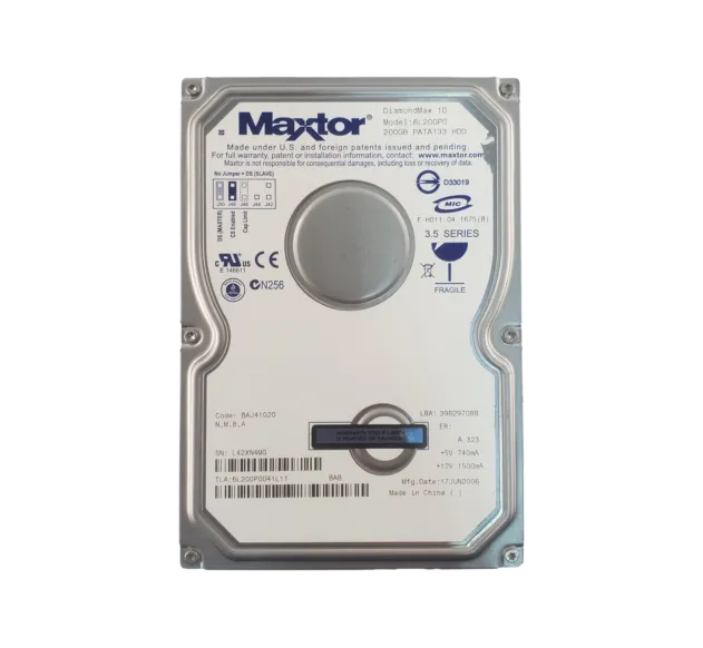 6L200P0041L11 - Maxtor DiamondMax 10 200GB 7200RPM ATA-133 8MB Cache …