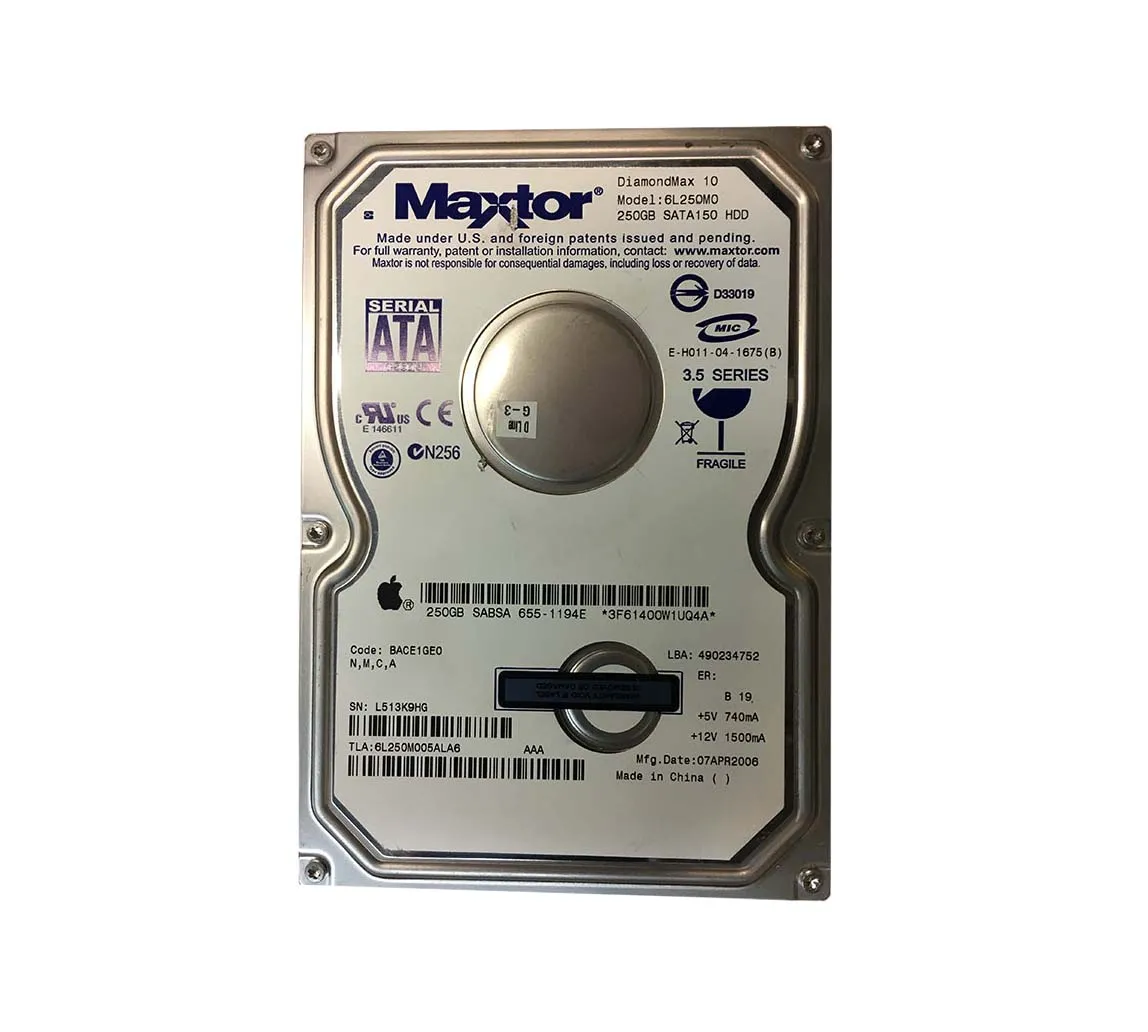 6L250M005ALA6 - Maxtor DiamondMax 10 250GB 7200RPM SATA 1.5Gb/s 8MB C…