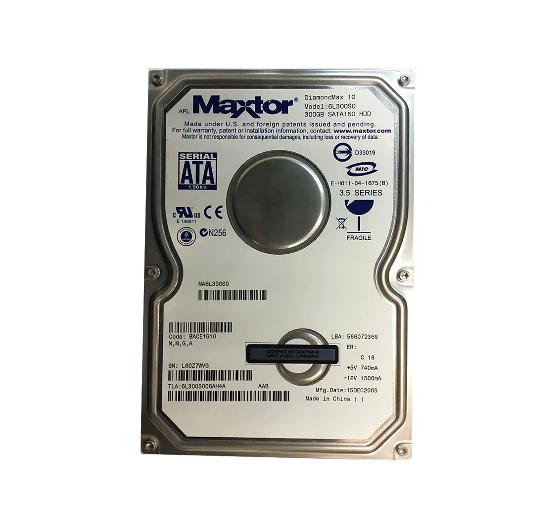 6L300S006AH4A - Maxtor DiamondMax 10 300GB 7200RPM SATA 1.5Gb/s 16MB …