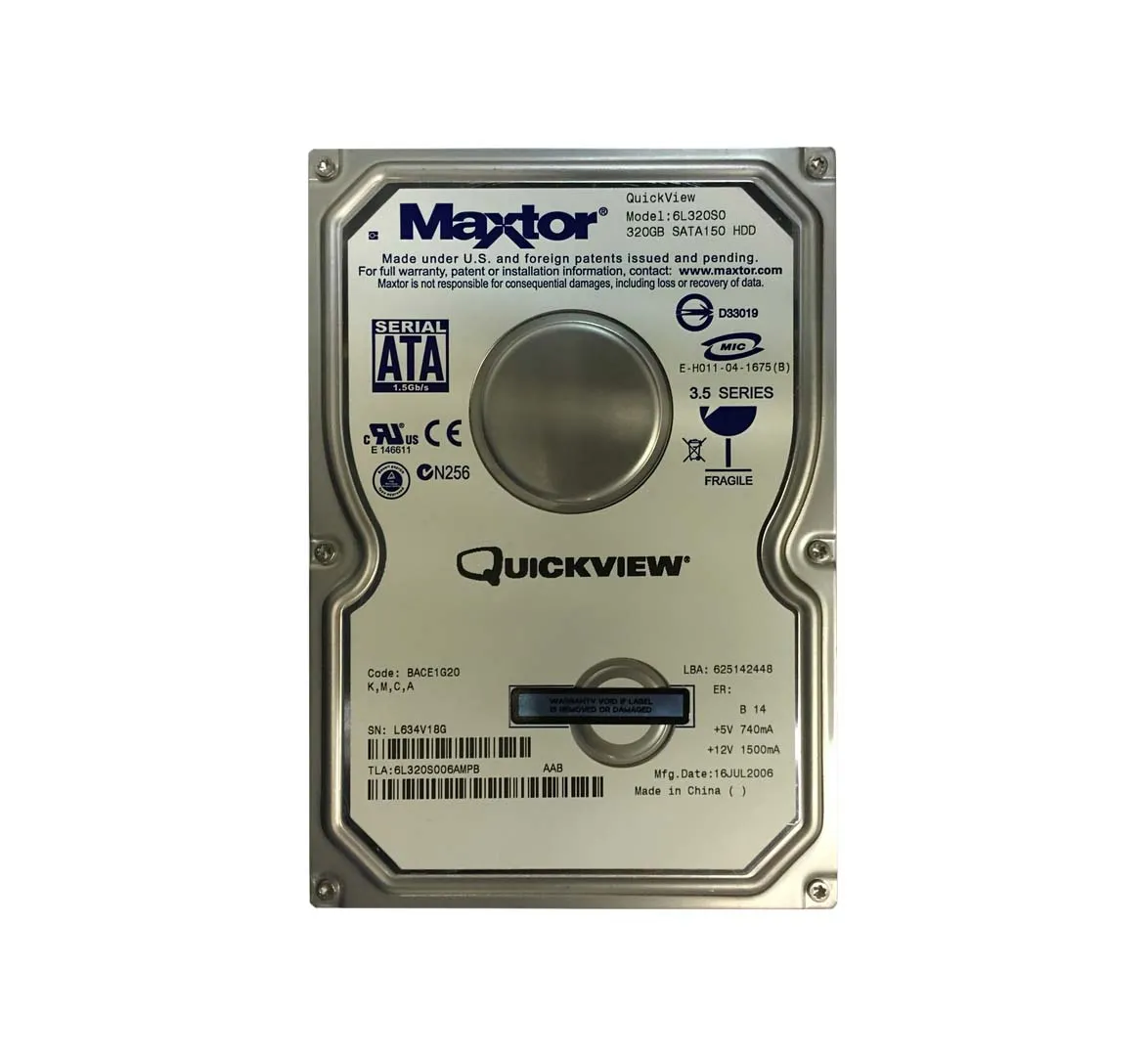 6L320S006AMPB - Maxtor DiamondMax 10 320GB 7200RPM SATA 1.5Gb/s 16MB …