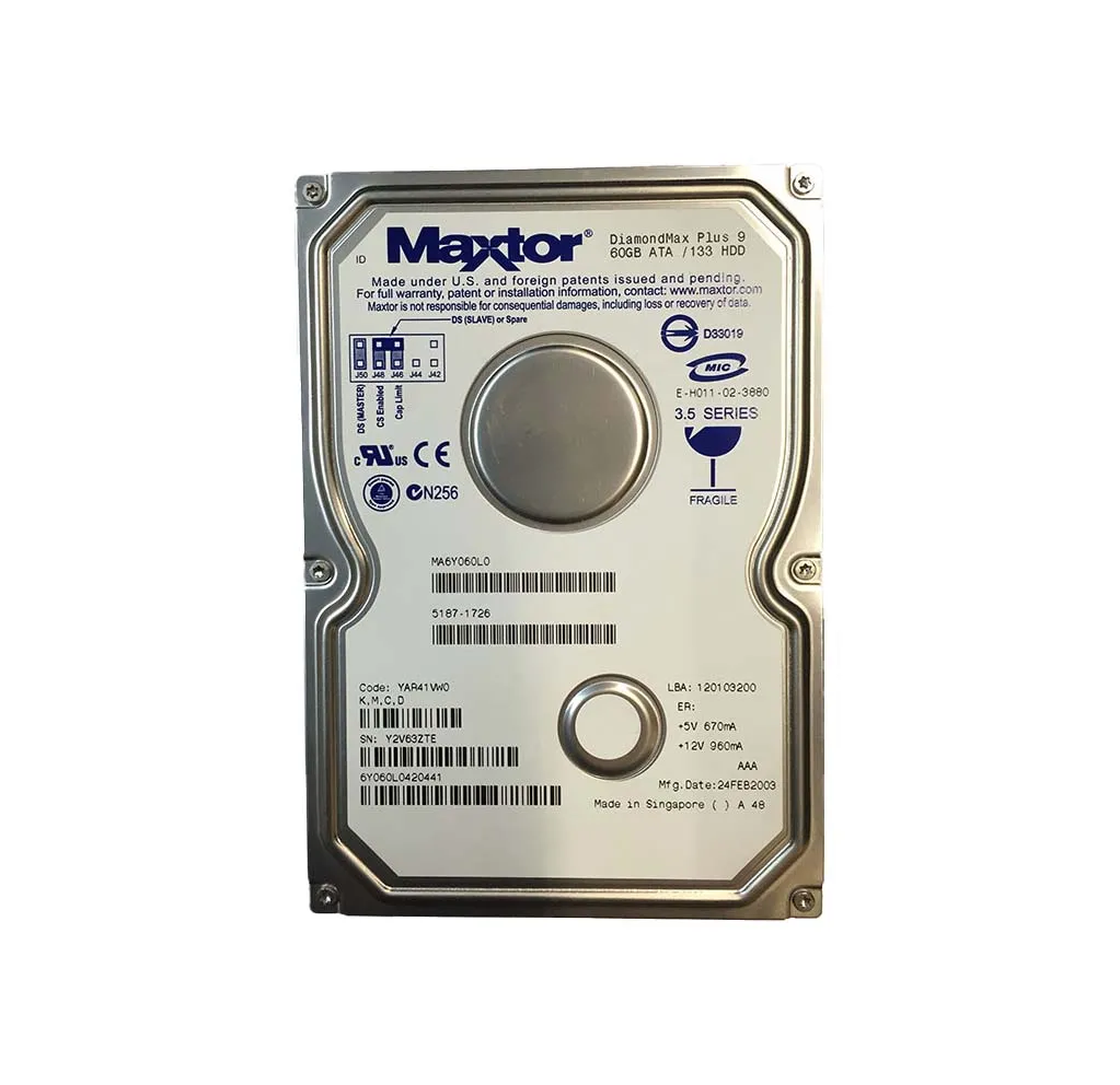 6Y060L0420441 - Maxtor DiamondMax Plus 9 60GB 7200RPM ATA-133 2MB Cac…