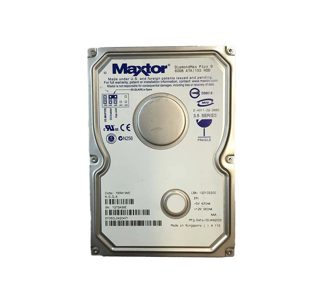 6Y060L0420471 - Maxtor DiamondMax Plus 9 60GB 7200RPM ATA-133 2MB Cac…
