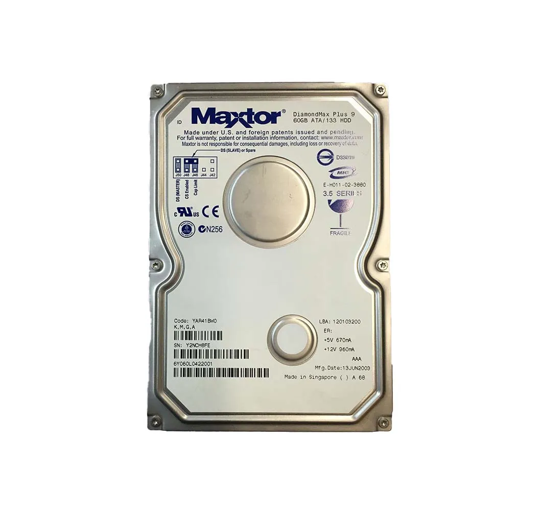 6Y060L0422001 - Maxtor DiamondMax Plus 9 60GB 7200RPM ATA-133 2MB Cac…