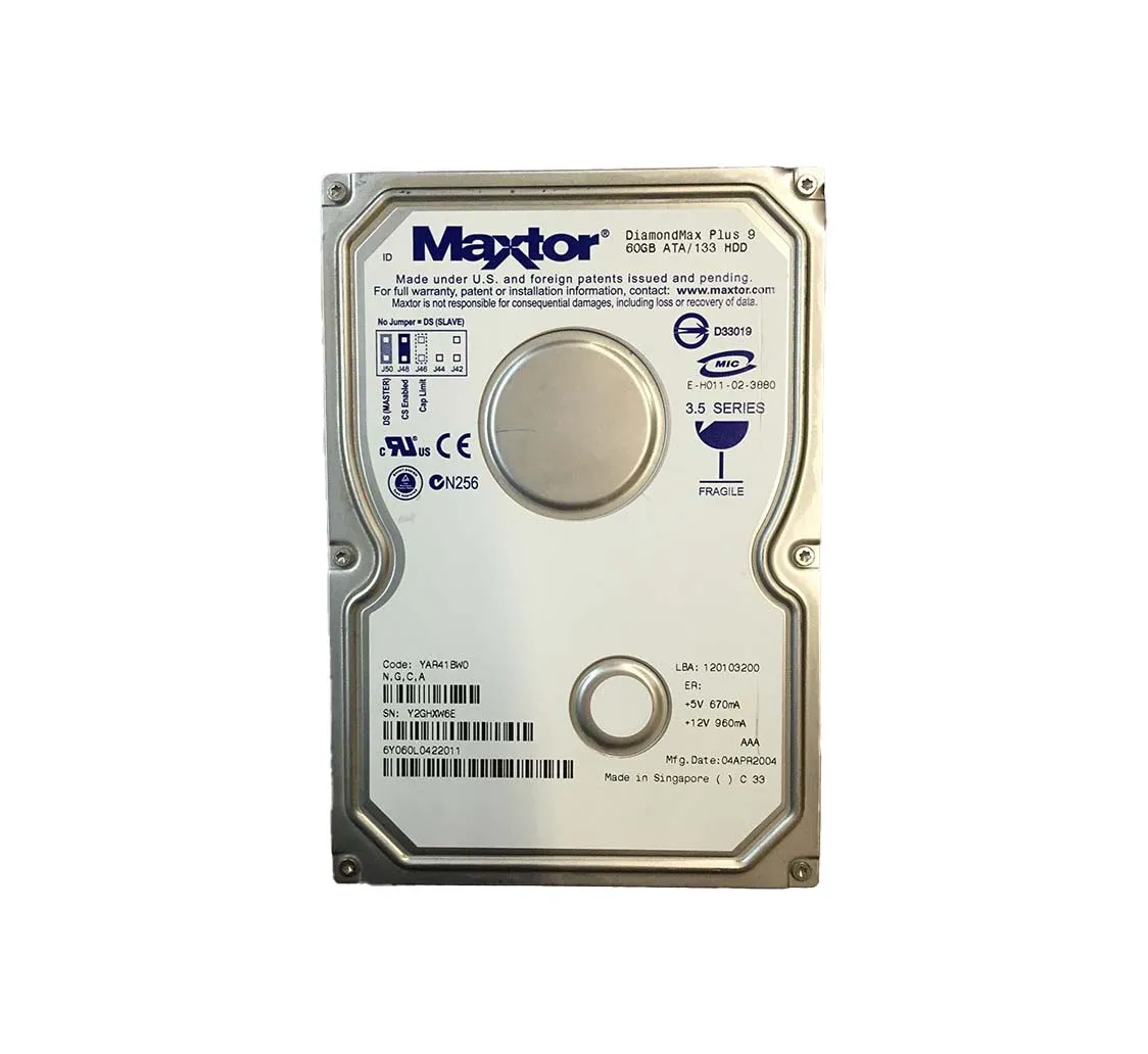 6Y060L0422011 - Maxtor DiamondMax Plus 9 60GB 7200RPM ATA-133 2MB Cac…
