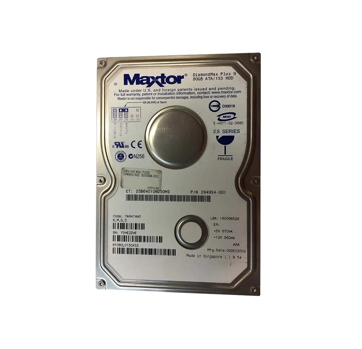 6Y080L0-130432 - Maxtor 80GB 7200RPM ATA-133 3.5-inch Hard Drive