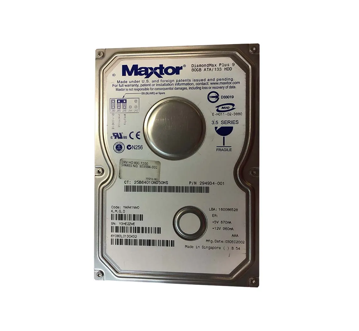 6Y080L0130432 - Maxtor DiamondMax Plus 9 80GB 7200RPM ATA-133 2MB Cac…