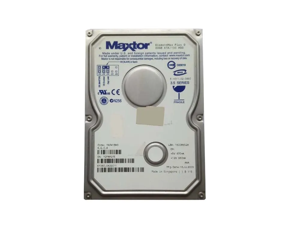 6Y080L0422011 - Maxtor DiamondMax Plus 9 80GB 7200RPM ATA-133 2MB Cac…