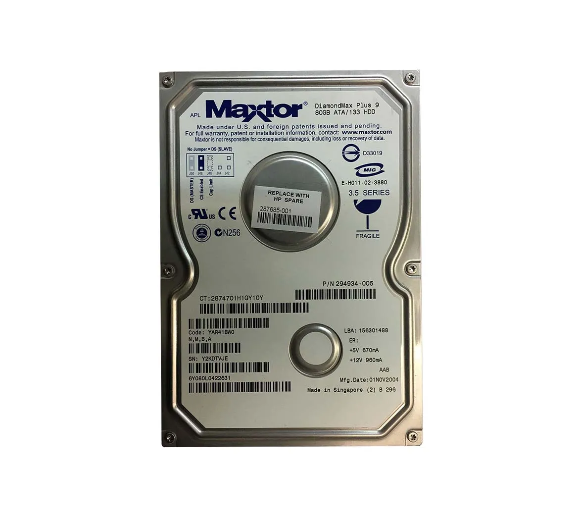 6Y080L0422631 - Maxtor DiamondMax Plus 9 80GB 7200RPM ATA-133 2MB Cac…