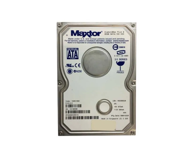 6Y080M042551A - Maxtor DiamondMax Plus 9 80GB 7200RPM SATA 1.5Gb/s 8M…