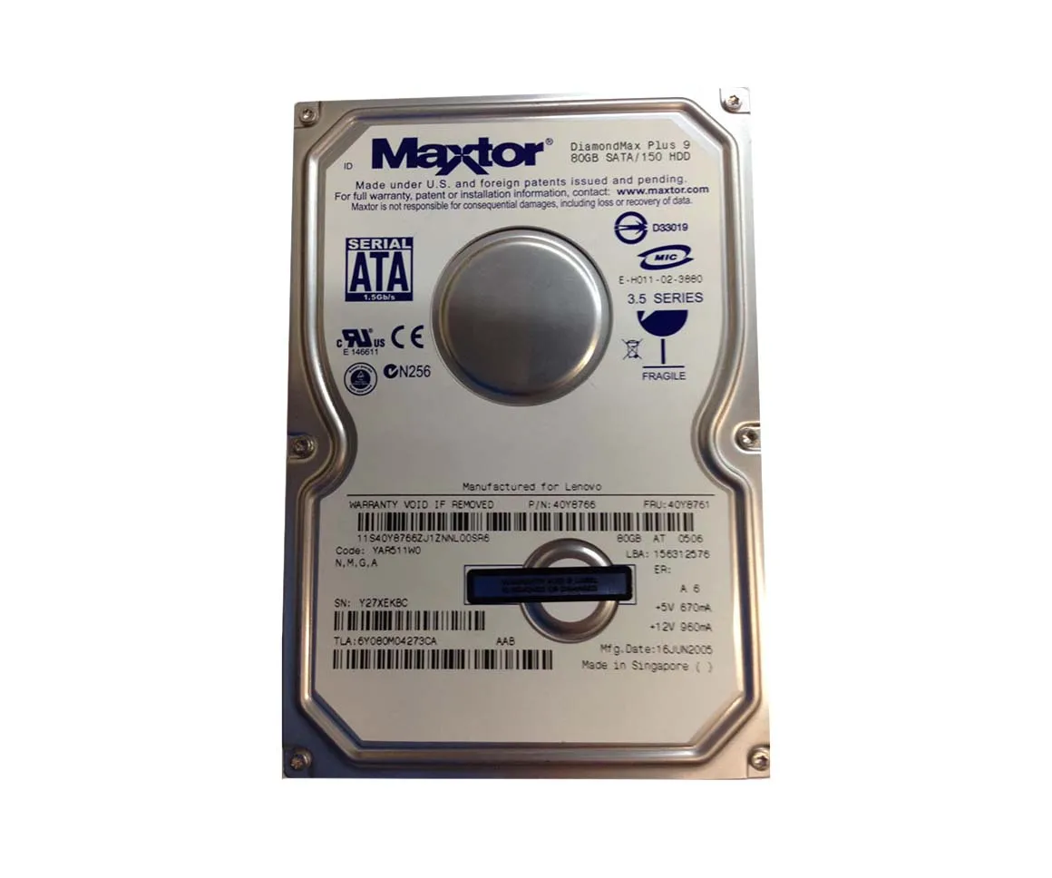 6Y080M04273CA - Maxtor DiamondMax Plus 9 80GB 7200RPM SATA 1.5Gb/s 8M…