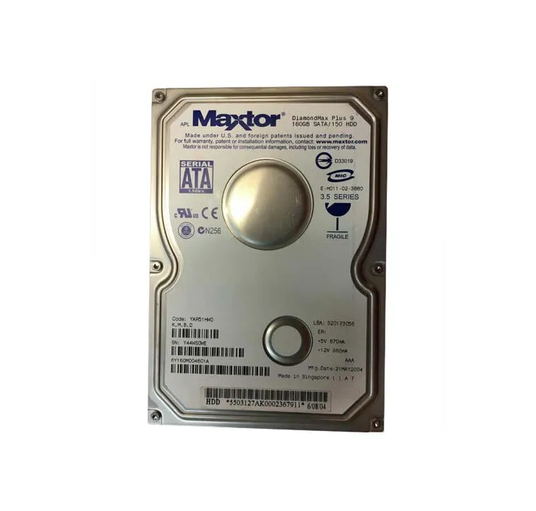 6Y160M004601A - Maxtor DiamondMax Plus 9 160GB 7200RPM SATA 1.5Gb/s 8…