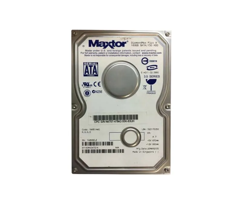 6Y160M004721A - Maxtor DiamondMax Plus 9 160GB 7200RPM SATA 1.5Gb/s 8…