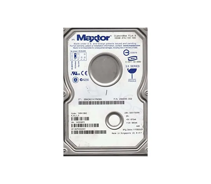 6Y160P0042231 - Maxtor DiamondMax Plus 9 160GB 7200RPM ATA-133 8MB Ca…