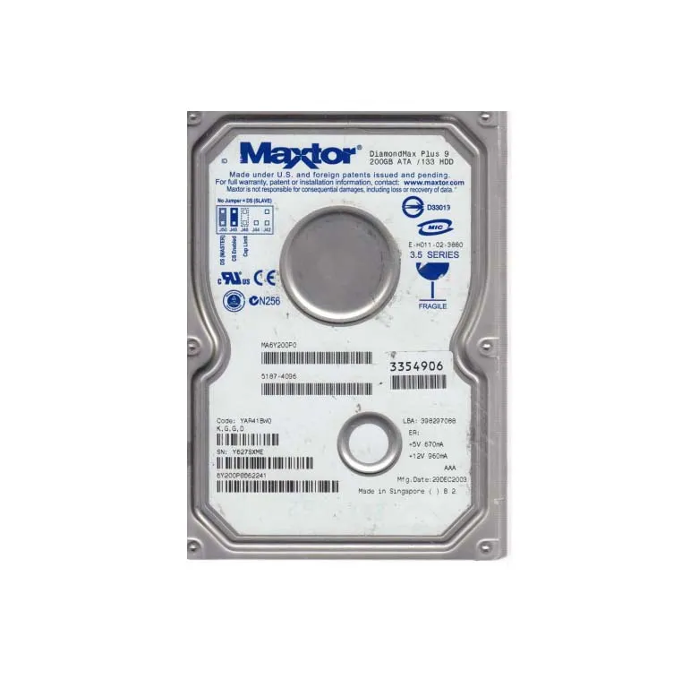 6Y200P0-062241 - Maxtor 200GB 7200RPM ATA-133 3.5-inch Hard Drive