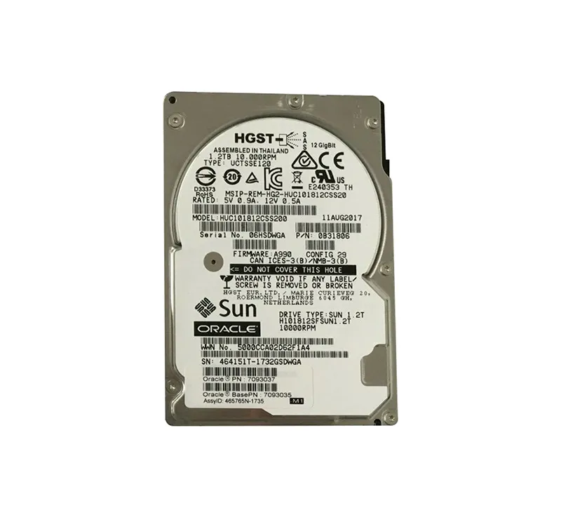7093037 - Sun 1.2TB 10000RPM SAS 12Gb/s 2.5-inch Hard Drive