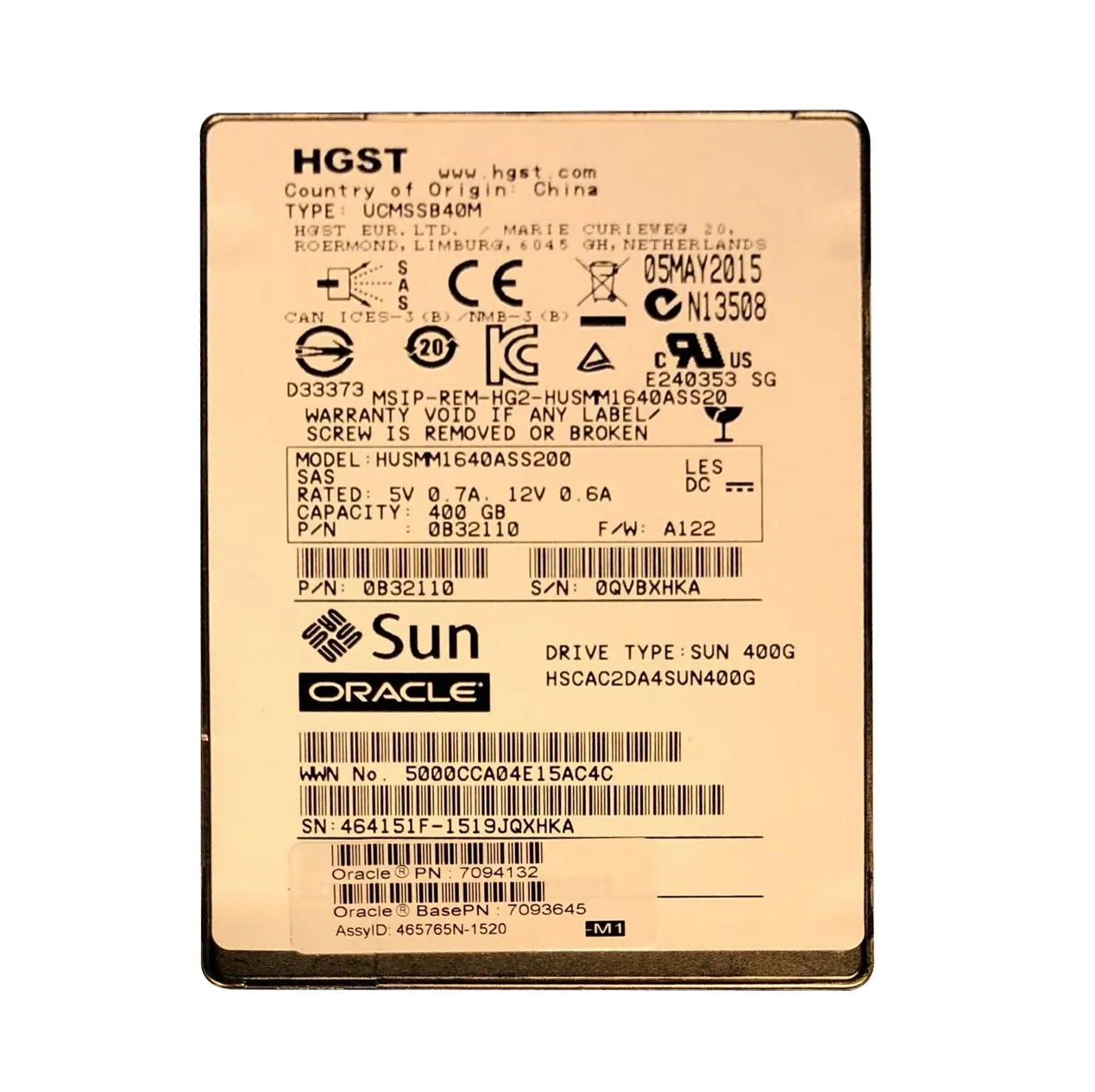 7093645 - Sun Oracle 400GB SAS 2.5-Inch Solid State Drive
