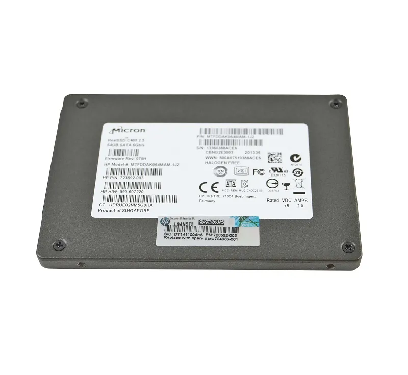 723592-003 - HP 64GB Multi-Level Cell SATA 6GB/s 2.5-inch Solid State…
