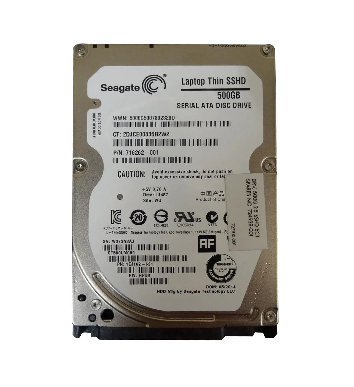 Disque Dur Toshiba 500 Go MQ02ABF050H 2,5" SATA - Pour PC Portable, Hybride HDD/SSD