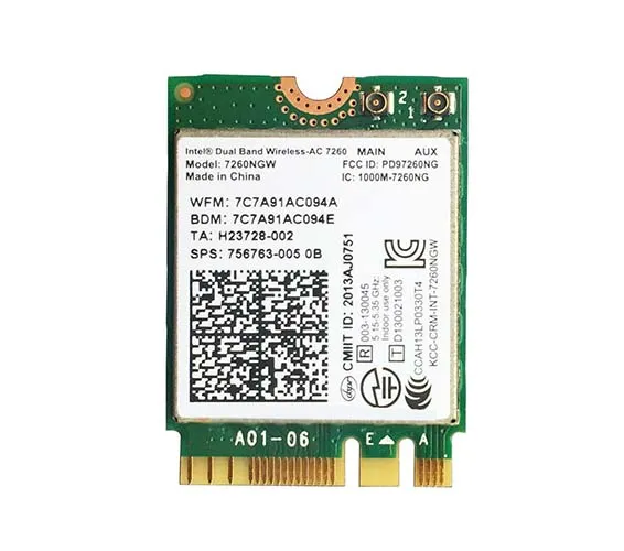756763-005 - Intel Dual Band Wireless-AC 7260 802.11AC 2x2 Wi-Fi and …