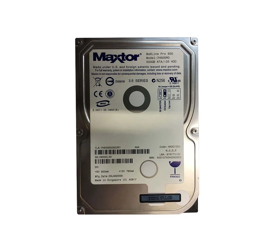 7H500R0 - Maxtor MaXLine Pro 500 500GB 7200RPM ATA-133 16MB Cache 3.5…