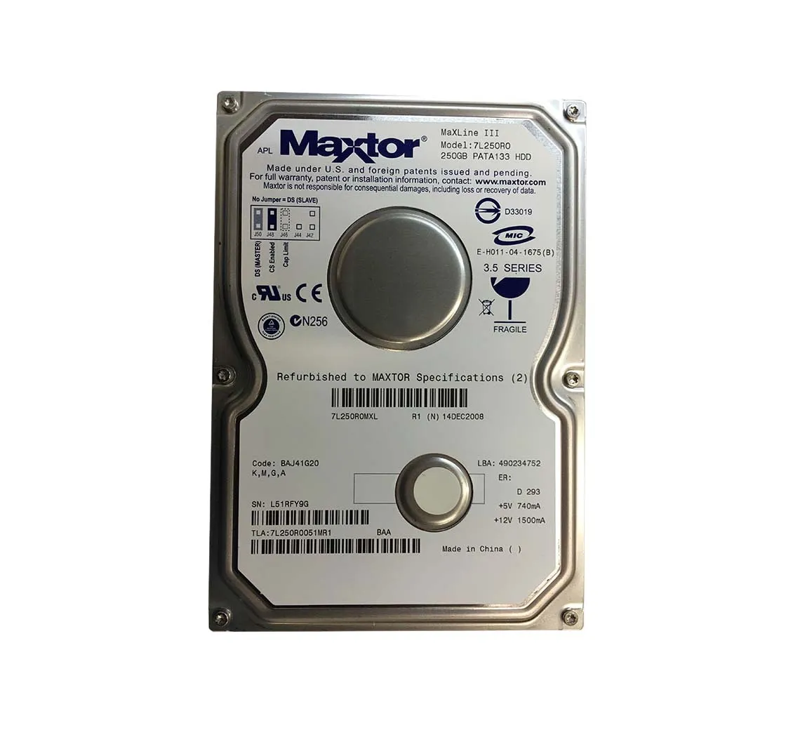 7L250R0051MR1 - Maxtor MaXLine III 250GB 7200RPM ATA-133 16MB Cache 3…