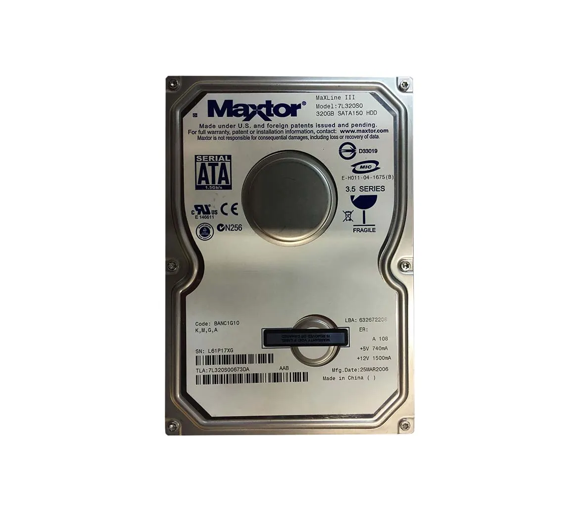7L320S00673DA - Maxtor MaXLine III 320GB 7200RPM SATA 1.5Gb/s 16MB Ca…