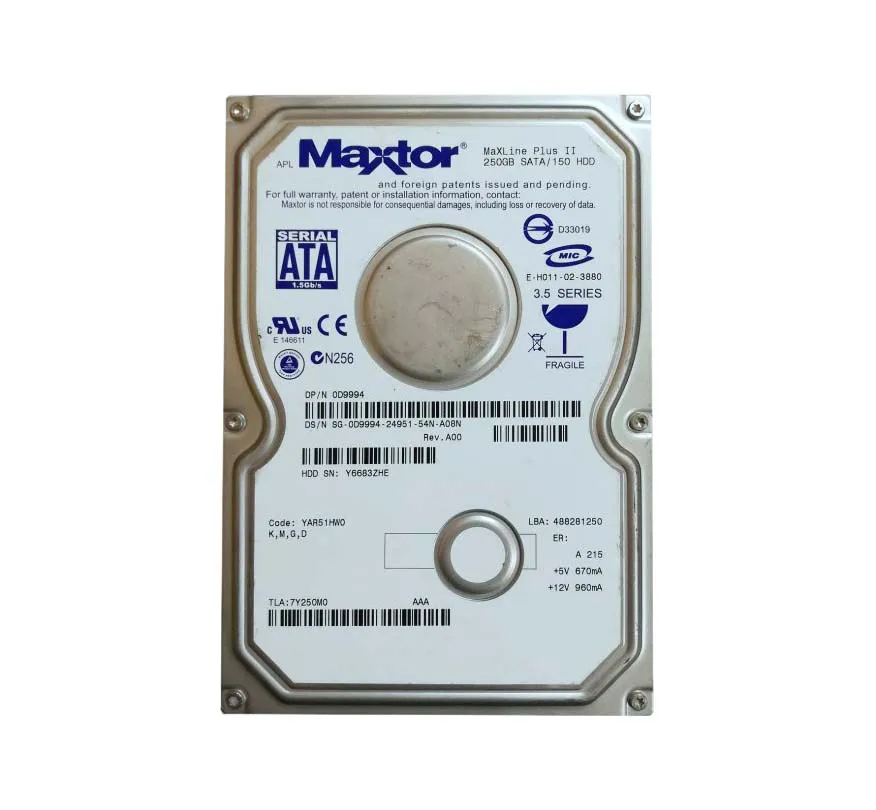 7Y250M0 - Maxtor MaXLine Plus II 250GB 7200RPM SATA 3GB/s 3.5-inch Ha…