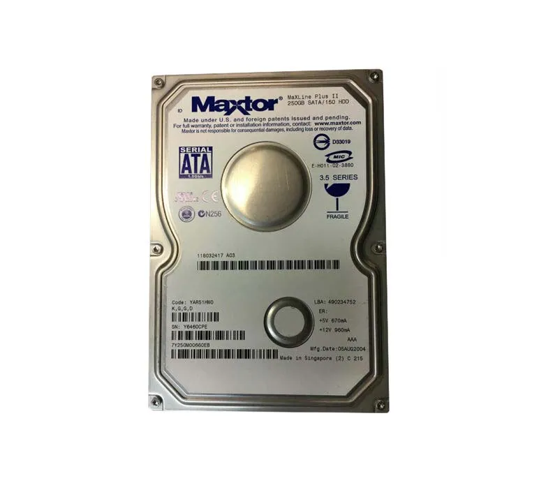 7Y250M00660EB - Maxtor MaXLine Plus II 250GB 7200RPM SATA 1.5Gb/s 8MB…